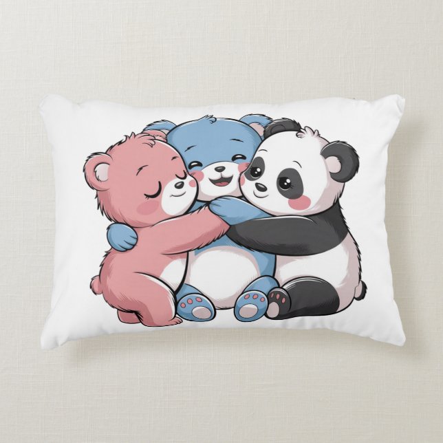Coussins Décoratifs Nounours mignons avec Panda (Devant)