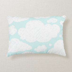Coussins Décoratifs Nuages Bleus Aquarelle Bébé Pépinière