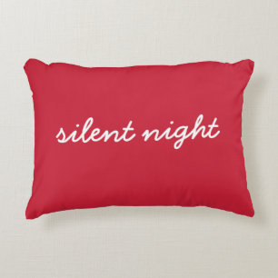 Coussins Décoratifs Nuit silencieuse Citation de Noël Rouge Moderne Fe