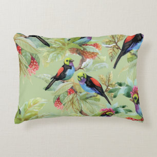 Coussins Décoratifs Oiseaux de fleurs d'été : Motif tropical