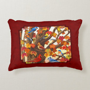 Coussins Décoratifs Oiseaux en automne Maple Tree Red
