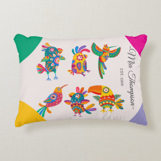 Coussins Décoratifs Oiseaux mignons personnalisés Dessinés à la main C