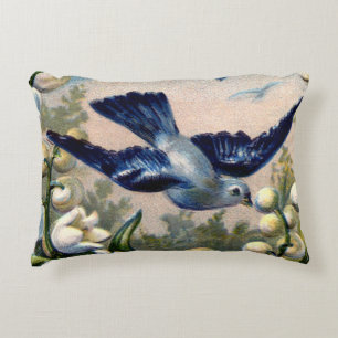 Coussins Décoratifs oiseaux vintages du muguet de fleurs d'oiseaux