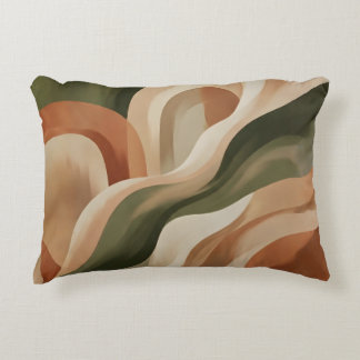 Coussins Décoratifs Olive Green Terracotta Abstract Accent Pillow