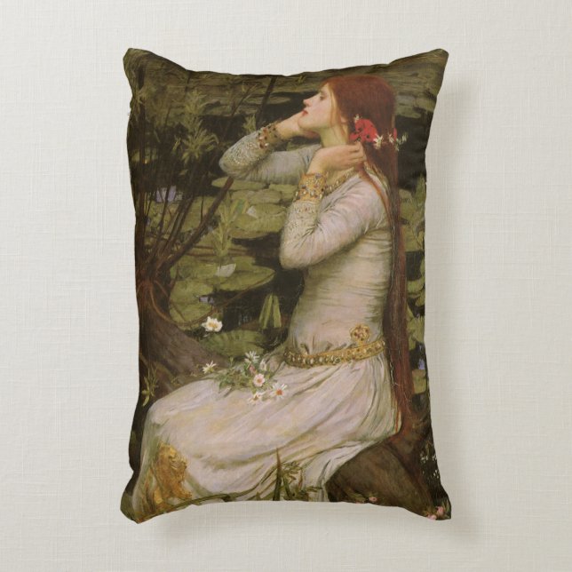 Coussins Décoratifs Ophélie par l'étang par John William Waterhouse (Devant(Vertical))