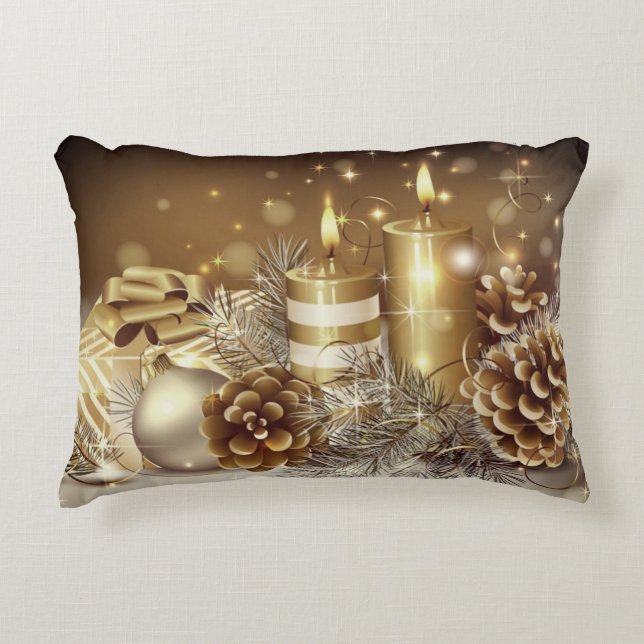 Coussins Décoratifs Or de Noël (Devant)
