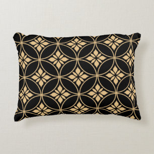 Coussins Décoratifs Or et noir : Abstrait Floral Vintage