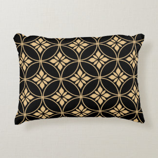 Coussins Décoratifs Or et noir : Abstrait Floral Vintage