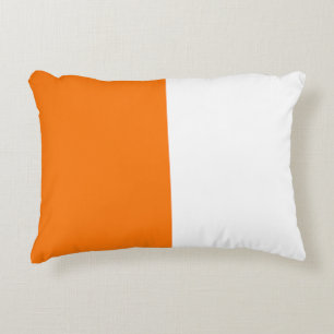 Coussins Décoratifs Orange Blanc Deux Couleurs Tonalité Moitié Fractio