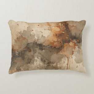 Coussins Décoratifs Orange Brûlé Ambre Marron Gris Noir Abstrait