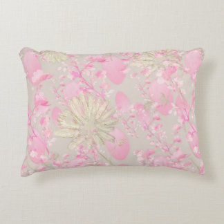 Coussins Décoratifs Oreiller à accent floral rose et or