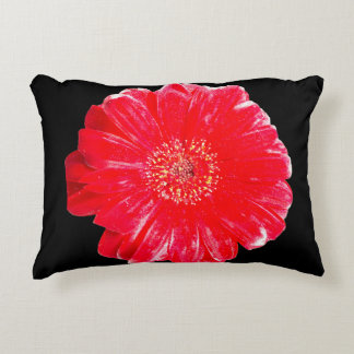Coussins Décoratifs Oreiller accentuel à fleur de gerbera rouge gras s