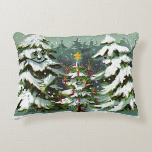 Coussins Décoratifs Oreiller d'accent de la famille du sapin de Noël
