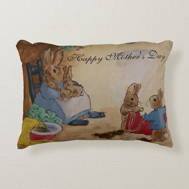 Coussins Décoratifs Oreiller de la fête des mères Peter Rabbit (Devant)