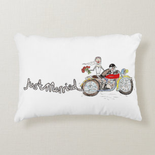 Coussins Décoratifs Oreiller de mariage de mariés à moto