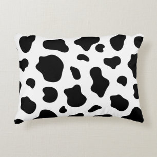 Coussins Décoratifs Oreiller décoratif à imprimé vache noir et blanc F
