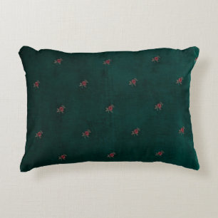 Coussins Décoratifs Oreiller floral vintage vert foncé