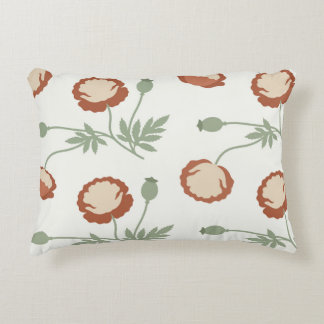 Coussins Décoratifs Oreiller Lombaire Accent Floral Coquelicot Rouille