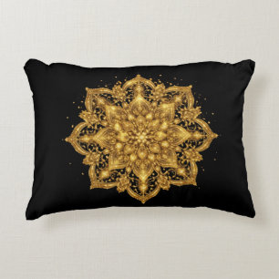 Coussins Décoratifs Oreiller Mandala Doré Luxe Décoratif Jeté 