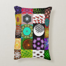 Oreiller Patchwork Psychedélique – Coloré Abstrait