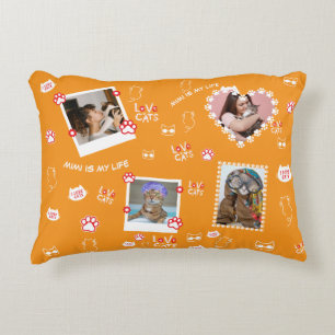 Coussins Décoratifs Oreiller personnalisé pour chat avec photos du vis
