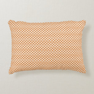 Coussins Décoratifs Oreiller rectangulaire à carreaux orange et blanc