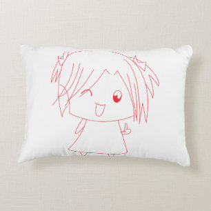 Coussins Décoratifs Oreiller Sourire de Sakura – Vecteur de Jeune Fill