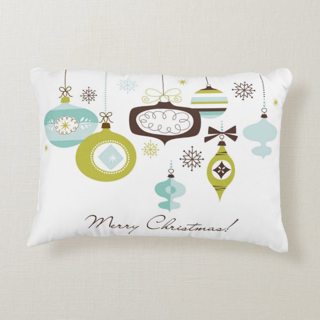 Coussins Décoratifs Ornements rétro, Joyeux Noël (Dos)