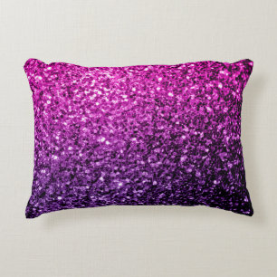 Coussins Décoratifs Paillettes dégradé rose violet