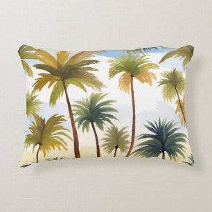 Coussins Décoratifs Palmiers Tropicaux   Peinture Aquarelle de Plage
