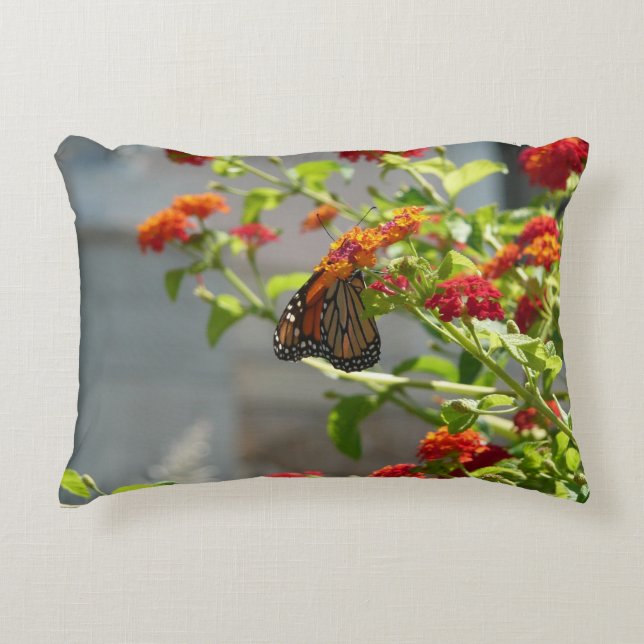 Coussins Décoratifs Papillon monarque sur le papillon rouge Bush (Devant)
