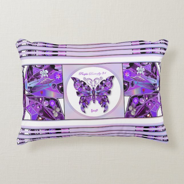 Coussins Décoratifs Papillon pourpre 31 (Devant)