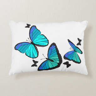 Coussins Décoratifs Papillons Bleus Bleu brillant dans l'illustration 