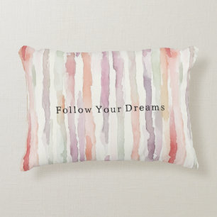 Coussins Décoratifs Papillons Rayures Blanches Rose Melon Lavande