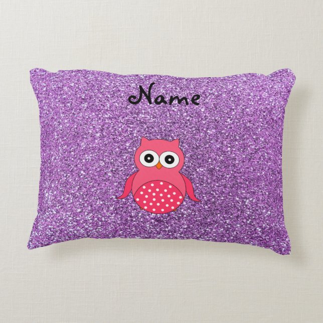 Coussins Décoratifs Parties scintillantes mauve-clair personnalisées (Dos)