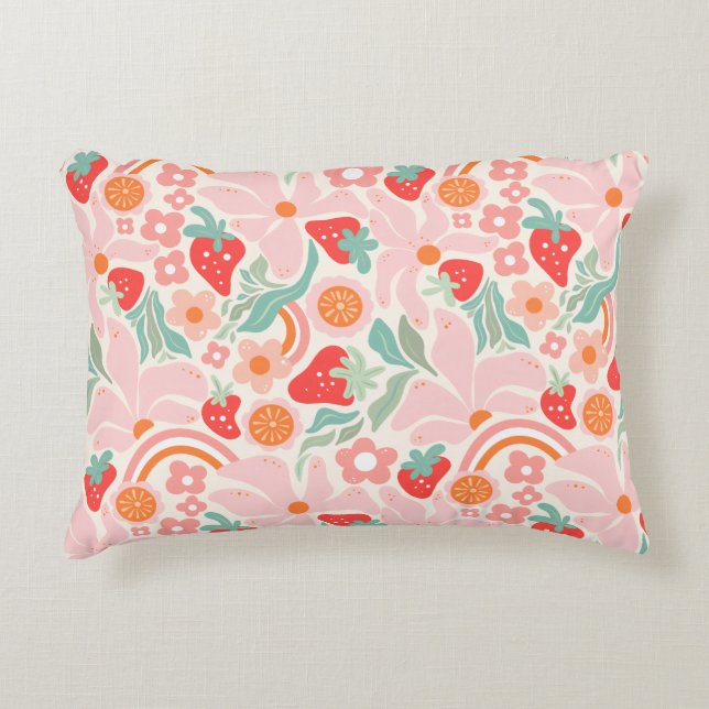 Coussins Décoratifs Pastel retro strawberry  (Devant)