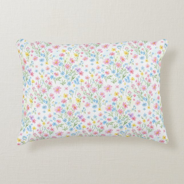 Coussins Décoratifs Pastel Wildflower Meadow Pattern (Devant)