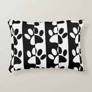Coussins Décoratifs Patrouilles Et Rayures De Chien Noir Et Blanc