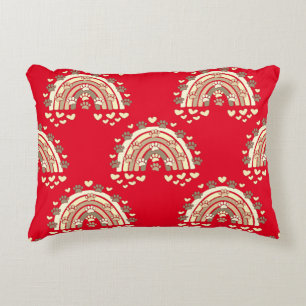 Coussins Décoratifs Paw Et Coeurs De Chien Arc-En-Ciel vintage Sepia