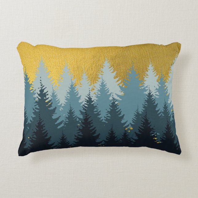 Coussins Décoratifs Paysage d'or des arbres forestiers (Devant)