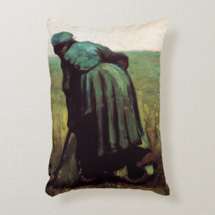 Coussins Décoratifs Paysanne creusant la terre par Vincent van Gogh