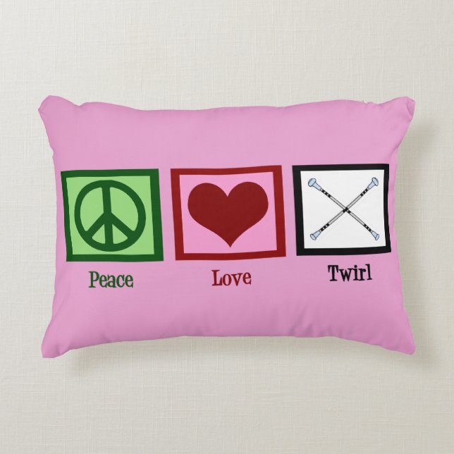 Coussins Décoratifs Peace Love Baton Twirl (Devant)