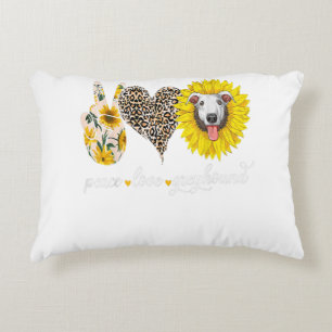 Coussins Décoratifs Peace Love Greyhound Dog Tournesol - Cadeau Amoure