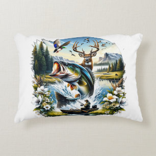 Coussins Décoratifs Pêche, Cerf, Chasse au Canard