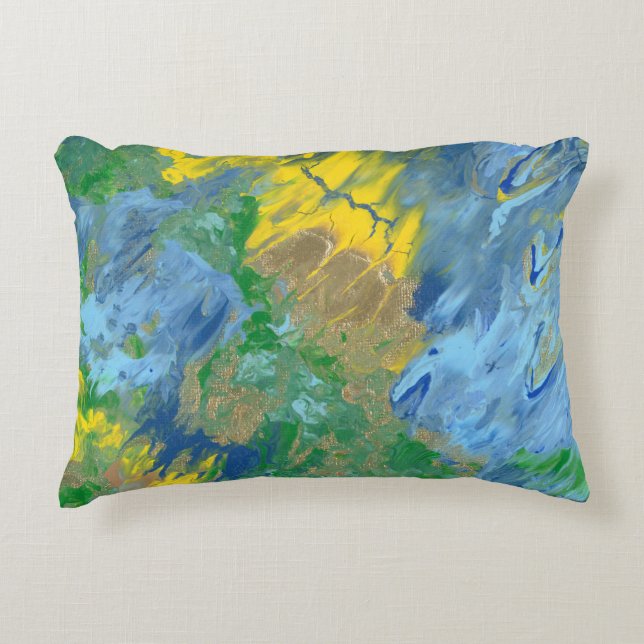 Coussins Décoratifs Peinture acrylique "Les Trois Monstres" (Devant)