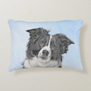 Coussins Décoratifs Peinture Collie Bordure - Joli art original chien