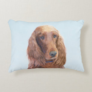 Coussins Décoratifs Peinture de Setter irlandais - Joli art original d