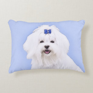 Coussins Décoratifs Peinture maltaise - Joli art original pour chien