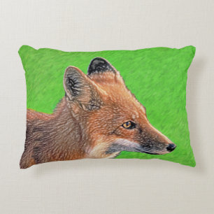 Coussins Décoratifs Peinture Red Fox - Art original de la faune