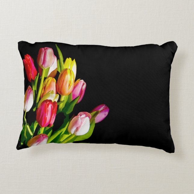 Coussins Décoratifs Peinture Tulip - Art Fleur original (Dos)